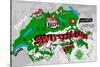 Illustrated Map of Switzerland-Daria_I-Stretched Canvas
