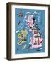 Illustrated Map of the UK and Ireland-Daria_I-Framed Art Print