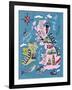 Illustrated Map of the UK and Ireland-Daria_I-Framed Art Print