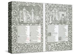 Illustrated Page from "The Works of Chaucer," Published by Kelmscott Press, 1896-William Morris-Stretched Canvas