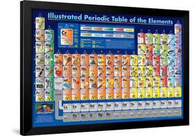 Illustrated Periodic Table Of The Elements-null-Framed Poster