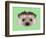 Illustrated Portrait of Hedgehog. Cute Head of Wild Spiny Mammal on Green Background.-ant_art-Framed Art Print