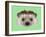 Illustrated Portrait of Hedgehog. Cute Head of Wild Spiny Mammal on Green Background.-ant_art-Framed Art Print