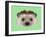 Illustrated Portrait of Hedgehog. Cute Head of Wild Spiny Mammal on Green Background.-ant_art-Framed Art Print