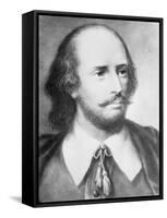 Illustrated Portrait of William Shakespeare-null-Framed Stretched Canvas