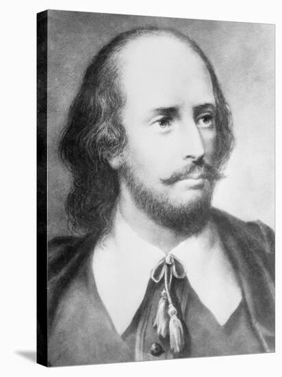 Illustrated Portrait of William Shakespeare-null-Stretched Canvas