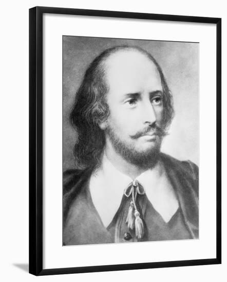 Illustrated Portrait of William Shakespeare-null-Framed Giclee Print