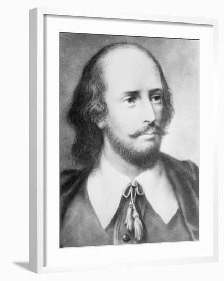 Illustrated Portrait of William Shakespeare-null-Framed Giclee Print