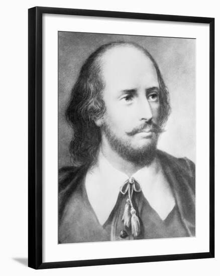 Illustrated Portrait of William Shakespeare-null-Framed Giclee Print