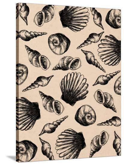 Illustrated Sea Shell Pattern Stretched Canvas Print Jetty illustrated-sea-shell-pattern-stretched-canvas-print-jetty