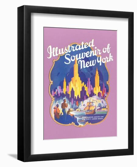 Illustrated Souvenir of New York City, Golden Hind-null-Framed Art Print