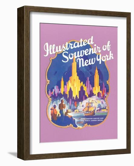 Illustrated Souvenir of New York City, Golden Hind-null-Framed Art Print