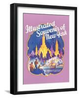 Illustrated Souvenir of New York City, Golden Hind-null-Framed Art Print