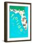 Illustrated State Maps Florida-Carla Daly-Framed Art Print