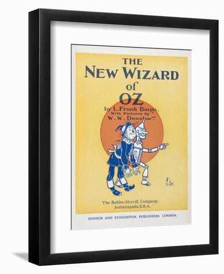 Illustrated Title Page Showing the Scarecrow and the Tin Woodman-William Denslow-Framed Premium Giclee Print