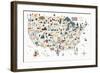 Illustrated USA Warm-Michael Mullan-Framed Art Print