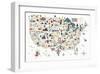 Illustrated USA Warm-Michael Mullan-Framed Art Print