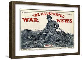 Illustrated War News Front Cover, Soldier Writing Letter-Richard Caton Woodville-Framed Art Print