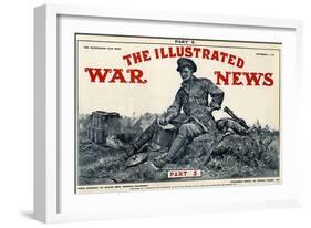 Illustrated War News Front Cover, Soldier Writing Letter-Richard Caton Woodville-Framed Art Print