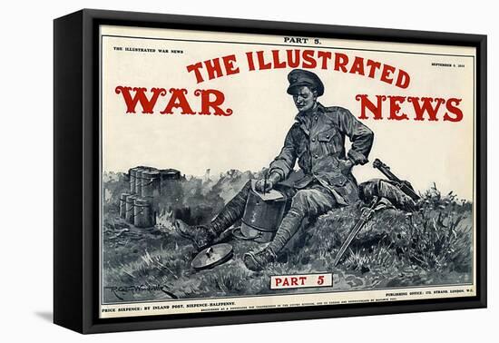 Illustrated War News Front Cover, Soldier Writing Letter-Richard Caton Woodville-Framed Stretched Canvas