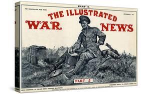 Illustrated War News Front Cover, Soldier Writing Letter-Richard Caton Woodville-Stretched Canvas