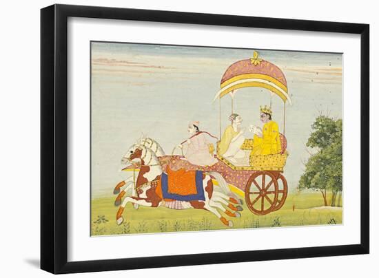 Illustration aus einem indischen Epos. Um 1820-null-Framed Giclee Print