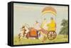 Illustration aus einem indischen Epos. Um 1820-null-Framed Stretched Canvas