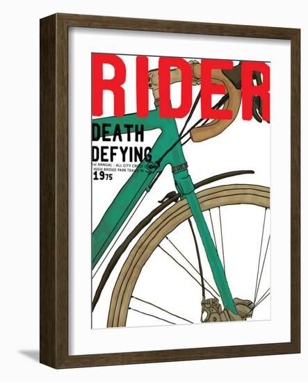 Illustration Bicycle Race Rider For Apparel-studiohome-Framed Art Print