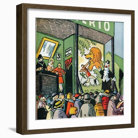 Illustration by Andre Helle from Fables De La Fountaine, 1922-Andre Helle-Framed Giclee Print