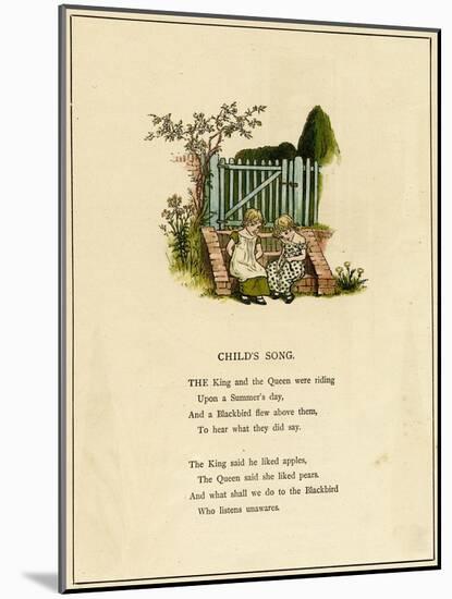 Illustration, Child's Song-Kate Greenaway-Mounted Art Print