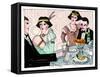 Illustration Depicting a Worldly Dinner in “Gatsby the Magnificent”” by American Writer Francis Sco-Patrizia La Porta-Framed Stretched Canvas