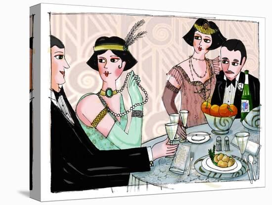 Illustration Depicting a Worldly Dinner in “Gatsby the Magnificent”” by American Writer Francis Sco-Patrizia La Porta-Stretched Canvas