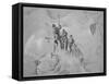 Illustration Depicting Expedition Members Ascending Mont Blanc-null-Framed Stretched Canvas