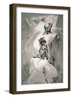 Illustration Depicting Expedition Members on the Ascent of Mont Blanc-null-Framed Giclee Print