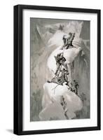 Illustration Depicting Expedition Members on the Ascent of Mont Blanc-null-Framed Giclee Print