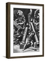 Illustration Depicting Samson Destroying Temple-null-Framed Giclee Print