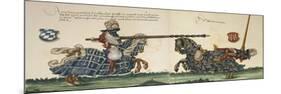 Illustration Depicting Wilhelm Von Bayern Clashing with Johannes Von Pin in Tournament-null-Mounted Giclee Print