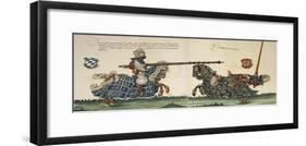 Illustration Depicting Wilhelm Von Bayern Clashing with Johannes Von Pin in Tournament-null-Framed Giclee Print