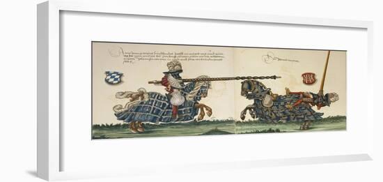 Illustration Depicting Wilhelm Von Bayern Clashing with Johannes Von Pin in Tournament-null-Framed Giclee Print