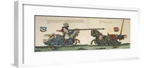 Illustration Depicting Wilhelm Von Bayern Clashing with Johannes Von Pin in Tournament-null-Framed Giclee Print