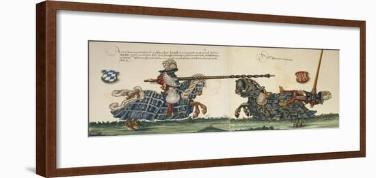 Illustration Depicting Wilhelm Von Bayern Clashing with Johannes Von Pin in Tournament-null-Framed Giclee Print