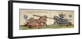 Illustration Depicting Wilhelm Von Bayern Clashing with Wurttemberg Knight in Tournament-null-Framed Giclee Print