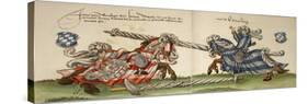 Illustration Depicting Wilhelm Von Bayern Clashing with Wurttemberg Knight in Tournament-null-Stretched Canvas