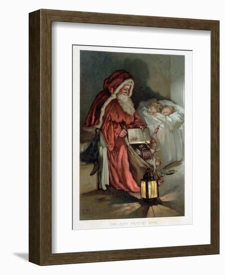 Illustration Entitled The New Picture Book Depicting a Visit from Santa-null-Framed Premium Giclee Print