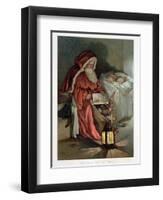 Illustration Entitled The New Picture Book Depicting a Visit from Santa-null-Framed Premium Giclee Print