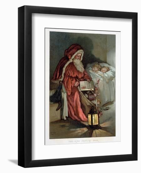 Illustration Entitled The New Picture Book Depicting a Visit from Santa-null-Framed Premium Giclee Print