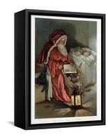 Illustration Entitled The New Picture Book Depicting a Visit from Santa-null-Framed Stretched Canvas