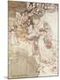 Illustration for a Fairy Tale, Fairy Queen Covering a Child with Blossom-Arthur Rackham-Mounted Giclee Print