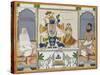 Illustration for a Manuscript on the Worship of Srinathji, Rajasthan, Early 19th Century-null-Stretched Canvas