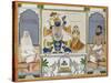 Illustration for a Manuscript on the Worship of Srinathji, Rajasthan, Early 19th Century-null-Stretched Canvas